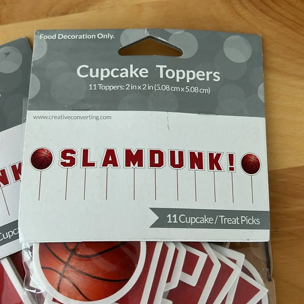 Slam Dunk basketball cupcake toppers